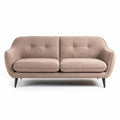 Fabric upholstered two-seater sofa with button tufting light beige 180 x 90 x 80cm