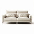 Two-seater sofa with removable cushions in light beige fabric dimensions 200 x 90 x 85cm