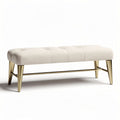Upholstered bench with metal legs for living room and entryway 100 x 40 x 45cm