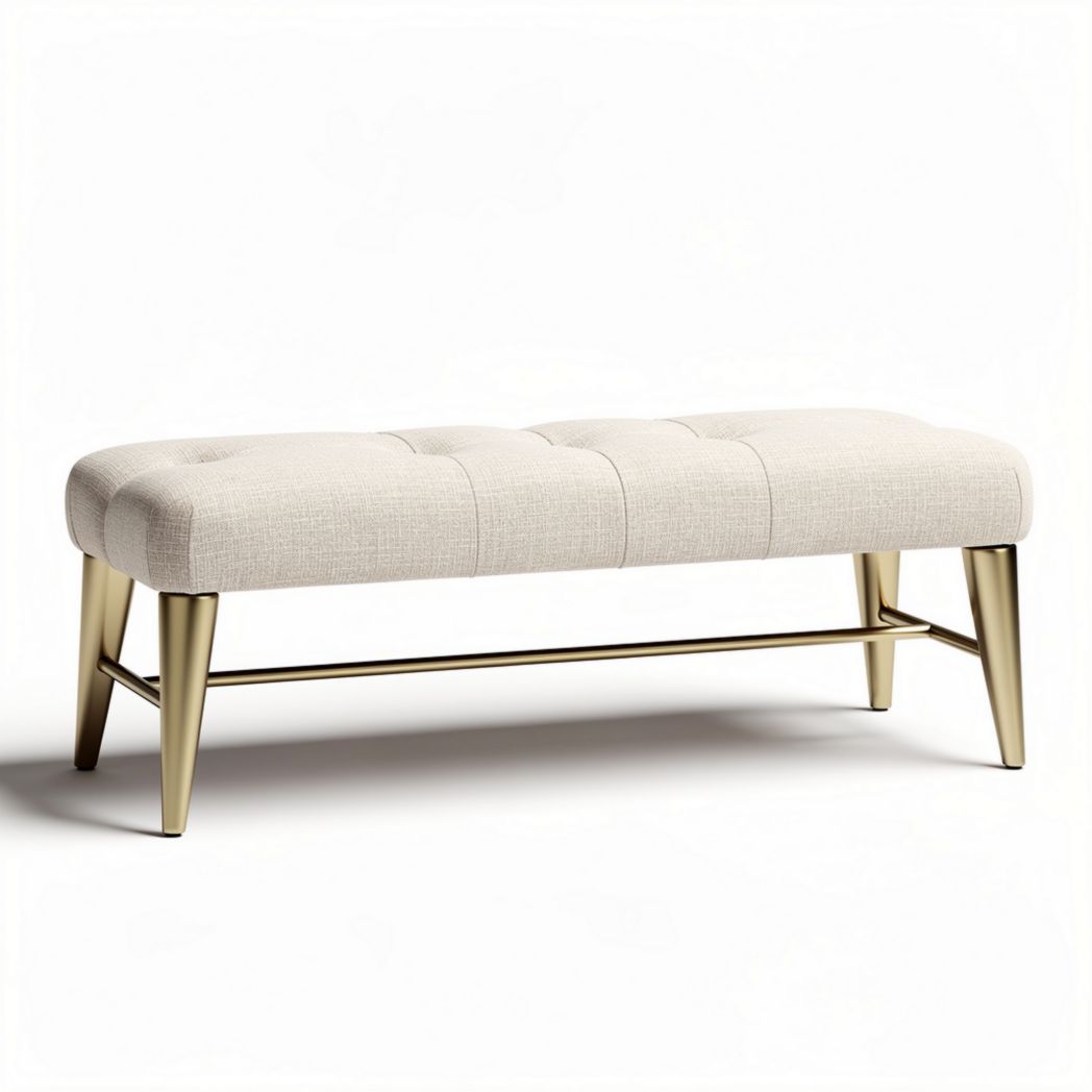 Upholstered bench with metal legs for living room and entryway 100 x 40 x 45cm